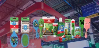 Estande da Condor na APAS SHOW 2026 com produtos licenciados de Minecraft, Disney e Pixar