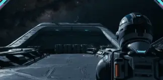 Personagem com traje espacial na nave Cassiopeia em cena de Directive 8020, que lança no Brasil às 11h do dia 12 de maio de 2026