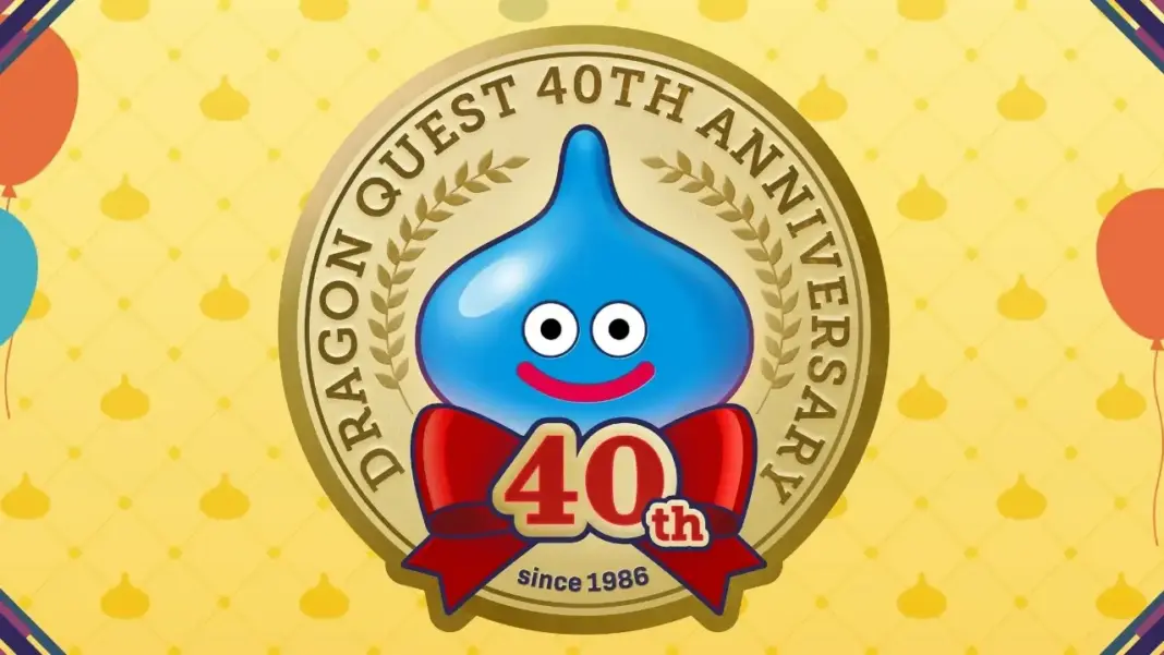 Arte oficial do aniversário de 40 anos de Dragon Quest anunciando transmissão especial em 27 de maio de 2026