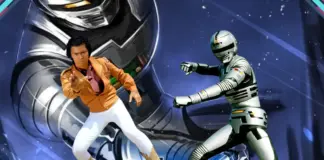 Kenji Ohba durante evento de tokusatsu, conhecido mundialmente como o herói Gavan