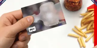 Restaurante McDonald's com área sinalizada para troca de figurinhas do álbum oficial da Copa do Mundo 2026 em parceria com Panini e Coca-Cola