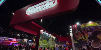 Estande da Nintendo na gamescom latam 2026 com público testando jogos e área dedicada ao Nintendo Switch 2