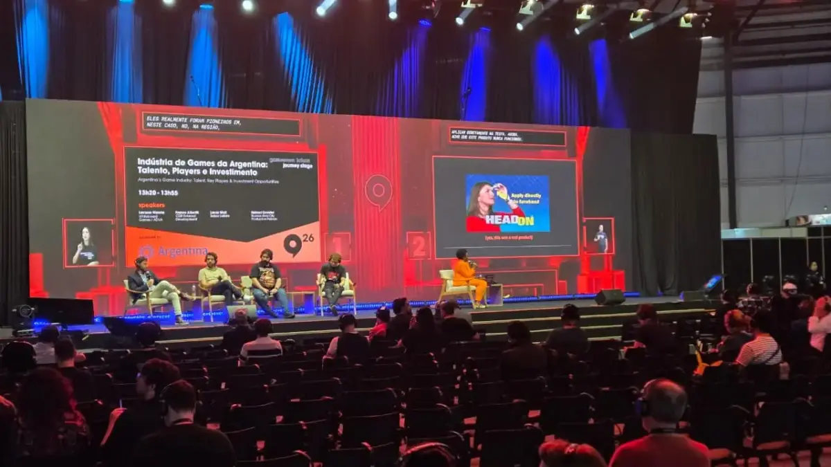 Palestra sobre a indústria de games da Argentina no Journey Stage da gamescom latam 2026