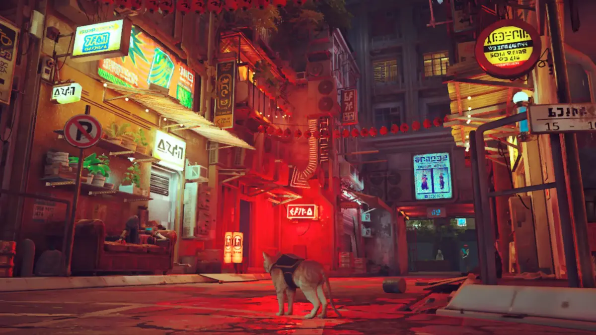 Stray expande sua jornada felina para o Nintendo Switch 2 1 stray cidade cena gameplay cyberpunk 2026