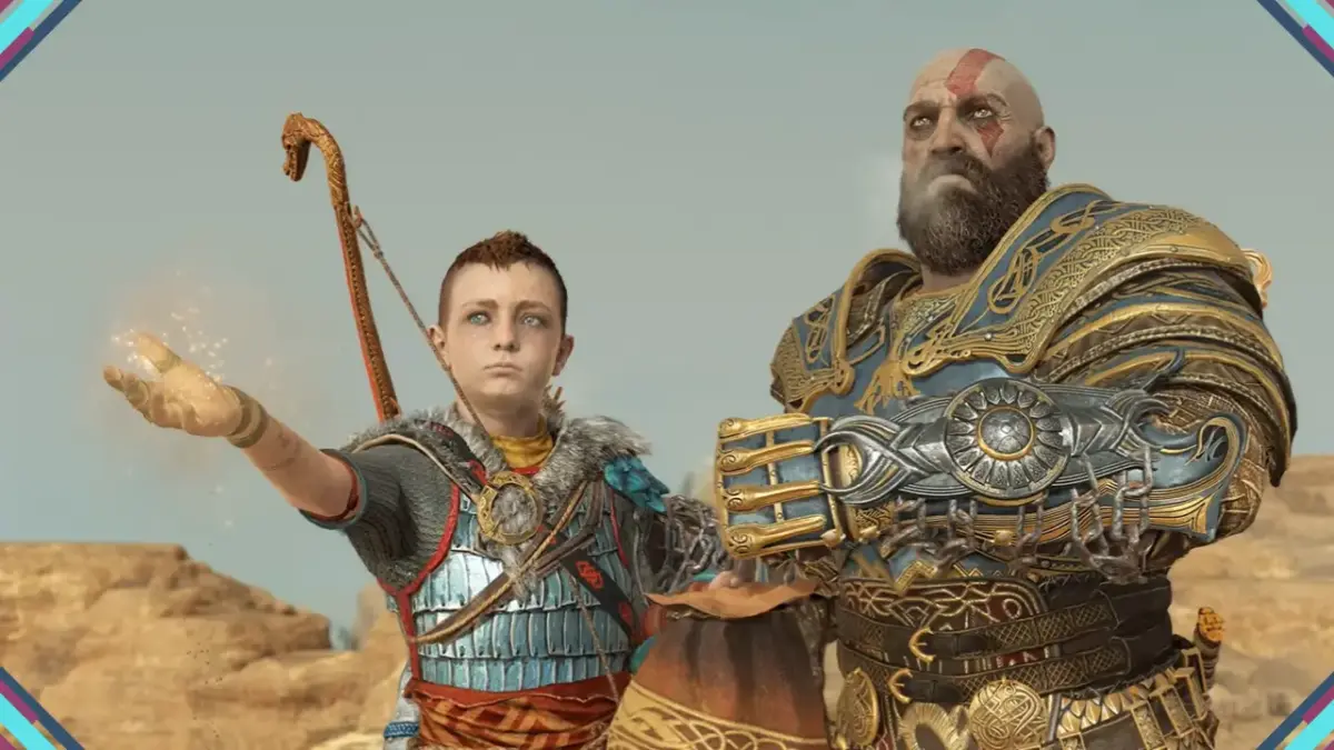 Kratos e Atreus jogam as cinzas no vento em momento marcante da jornada de God of War