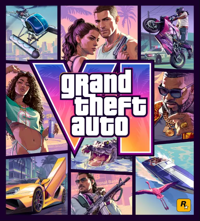 Rockstar destaca Jason e Lucia em nova arte oficial de GTA VI 1 Arte oficial da capa do jogo de Grand Theft Auto 6 (GTA 6)
