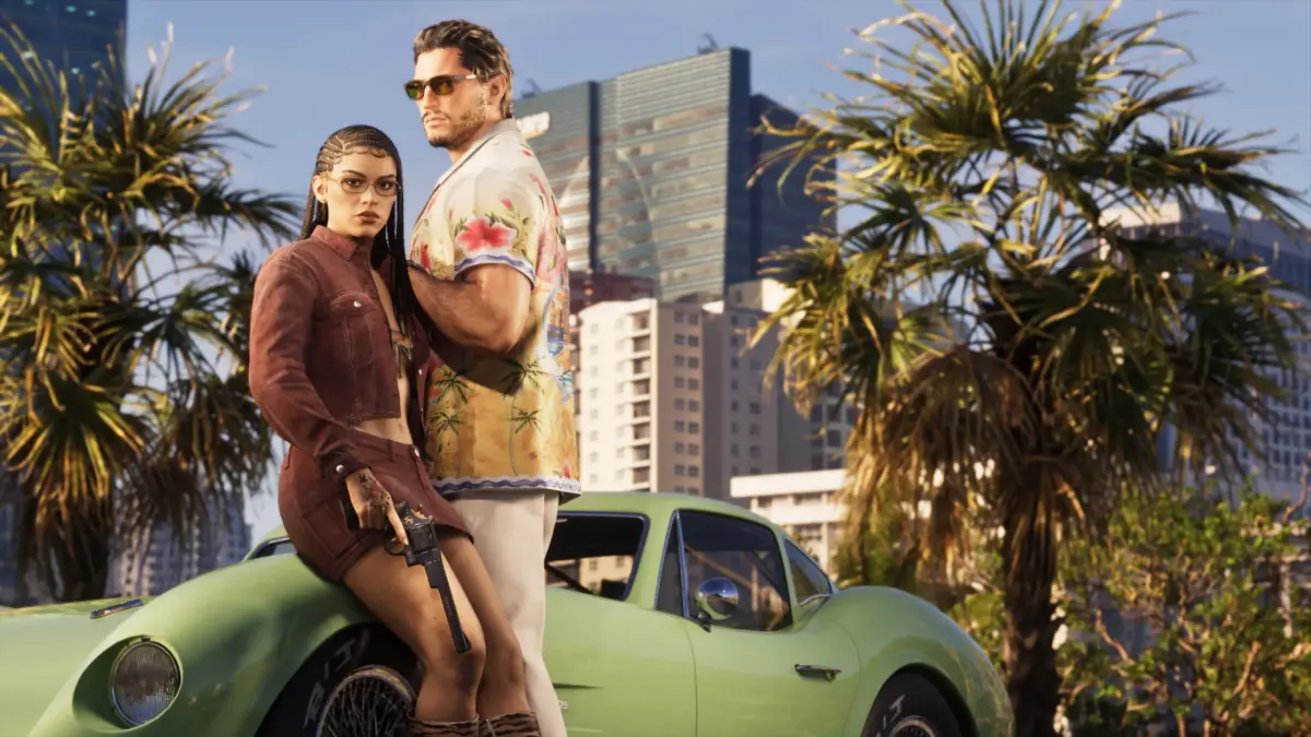 GTA VI: Saiba o horário oficial da pré-venda no Brasil no PS5 1 Lucia e Jason, protagonistas de GTA VI, em cena divulgada pela Rockstar Games.