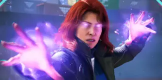 Jean Grey usando poderes telequinéticos ao lado de Wolverine em cena do trailer de gameplay para PS5 do jogo Marvel's Wolverine