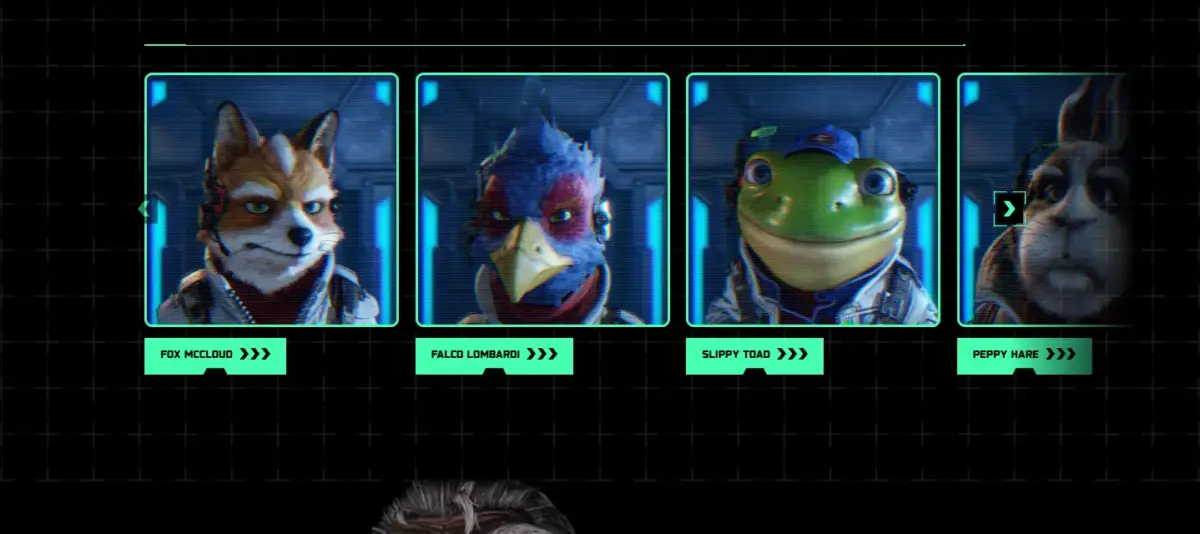 Equipe Star Fox reunida durante missão no Sistema