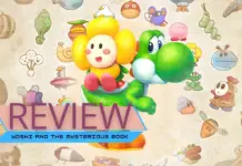 Análise do jogo Yoshi and the Mysterious Book — A nova aventura do dino verde que vai te conquistar página por página Yoshi explorando uma página do livro mágico Mr. Nigma em Yoshi and the Mysterious Book, para review do jogo