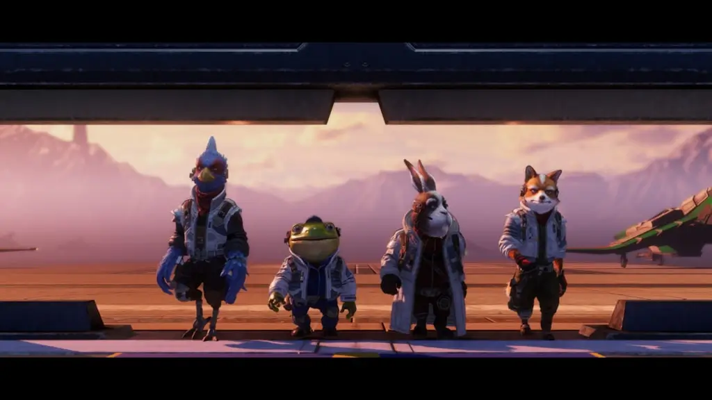 Falco, Slippy, Peppy e Fox McCloud, toda equipe de Star Fox Remake no Nintendo Switch 2