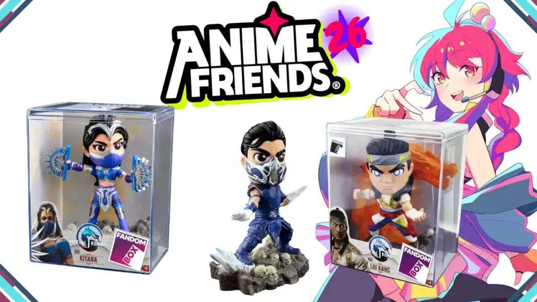 Colecionáveis de Mortal Kombat da Fandom Box apresentados para a Anime Friends 2026