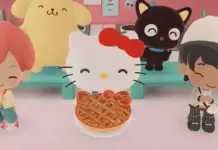 Hello Kitty e personagens da Sanrio em HELLO KITTY PARTY LAND para Nintendo Switch.