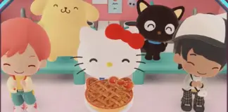 Hello Kitty e personagens da Sanrio em HELLO KITTY PARTY LAND para Nintendo Switch.