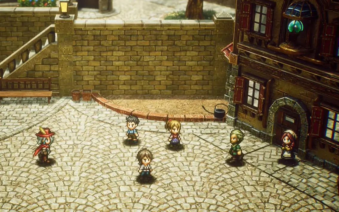 Review | The Adventures of Elliot: The Millennium Tales é um RPG que todo fã de clássicos deveria experimentar 2 Elliot conversando com personagens durante uma cena de história em The Adventures of Elliot: The Millennium Tales.