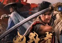 Arte promocional de Onimusha: Way of the Sword destacando o protagonista em combate.