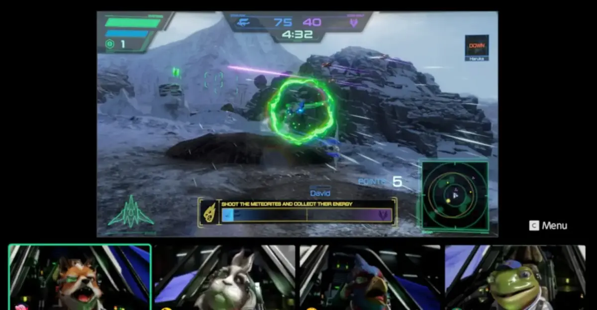 Utilização da câmera do GameChat no remake de Star Fox no Nintendo Switch 2