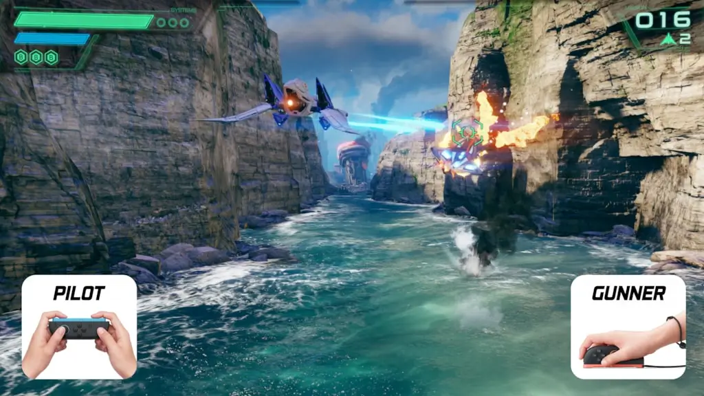 Gunner e joycon em Star Fox do Nintendo Switch 2