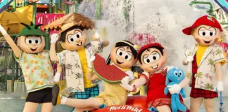 Entrada do Wet'n Wild durante a temporada Super Férias 2026 com atrações da Turma da Mônica