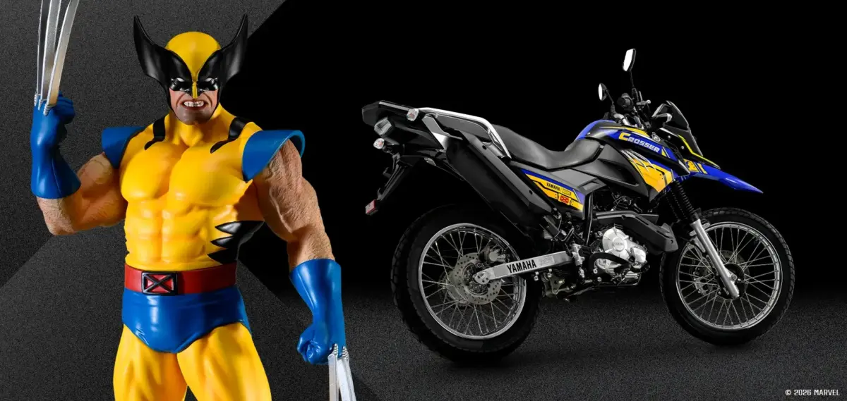 Yamaha leva motos inspiradas em Deadpool e Wolverine ao Festival do Japão 2026 1 Yamaha Crosser Z ABS Wolverine inspirada no personagem da Marvel. Pronto para o Festival do Japão 2026