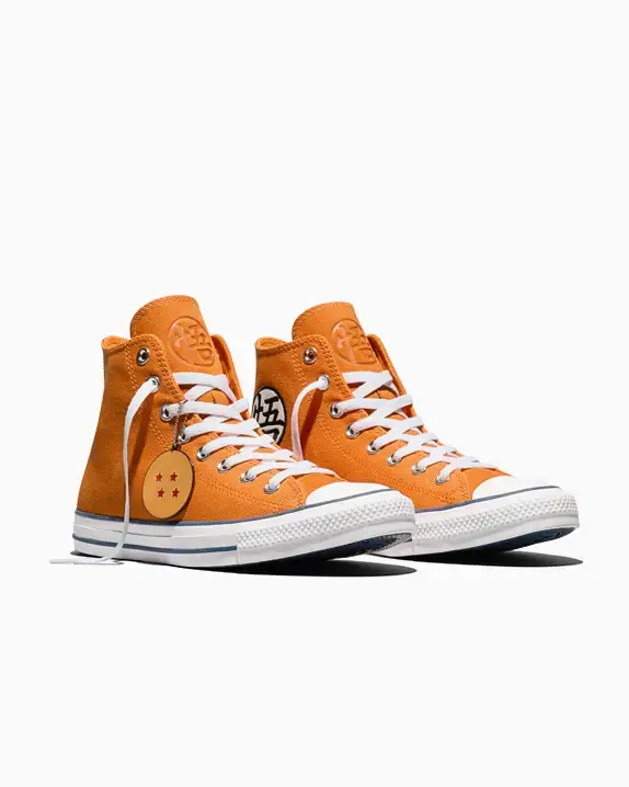 Converse x Dragon Ball Z chega ao Brasil com coleção inspirada em Goku, Vegeta e outros personagens 2 Converse X Dragon Ball Z Goku Chuck Taylor All Star Cano Alto Laranja