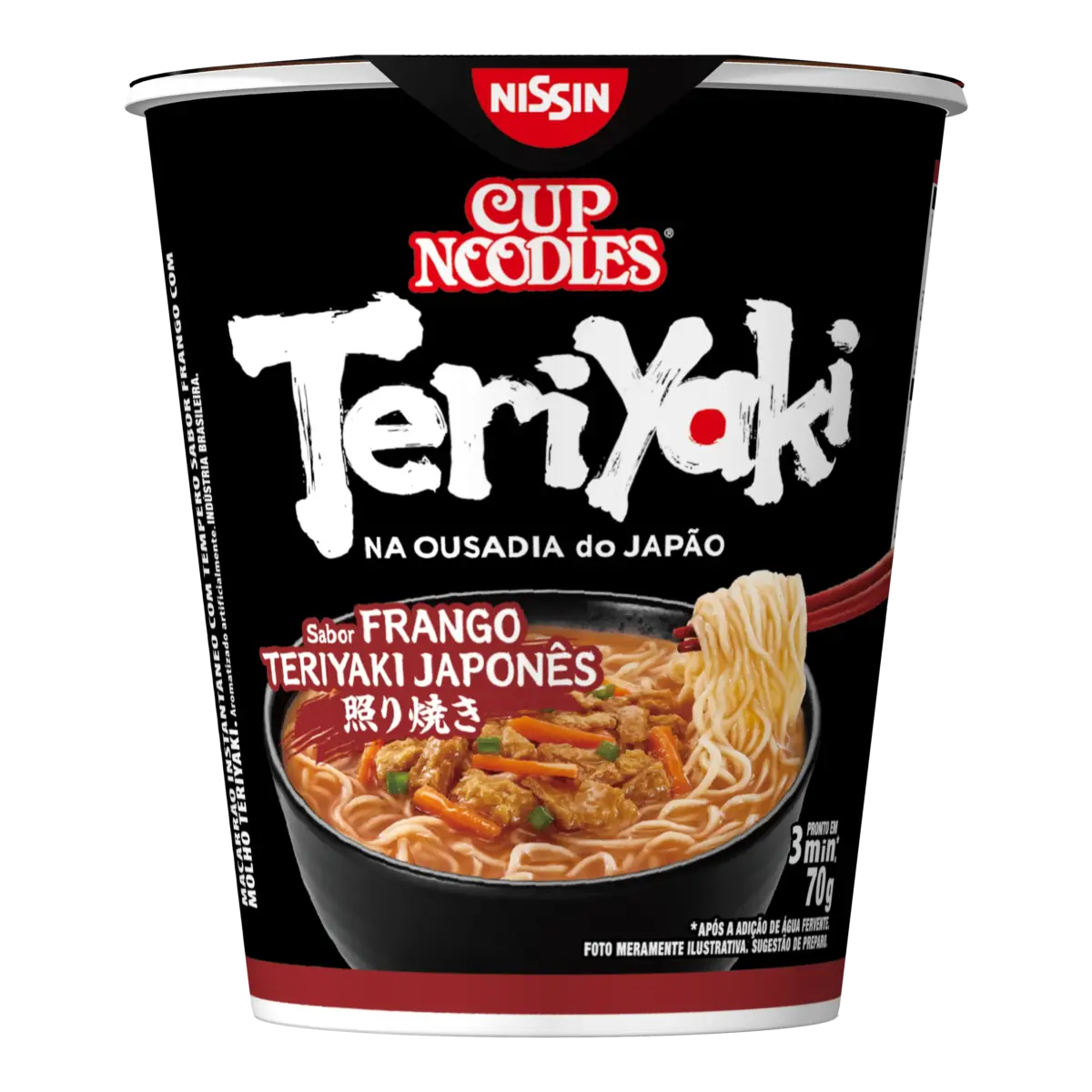 Nissin lança novos Cup Noodles e linha Geki com sabores japoneses e coreanos 4 Teriyaki, com sabor de frango teriyaki japonês.