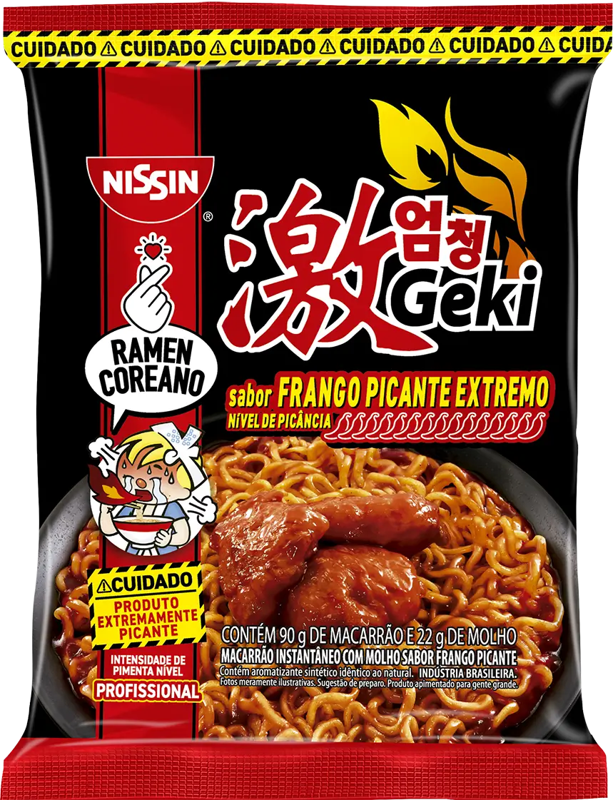 Nissin lança novos Cup Noodles e linha Geki com sabores japoneses e coreanos 6 Geki Frango Picante Extremo