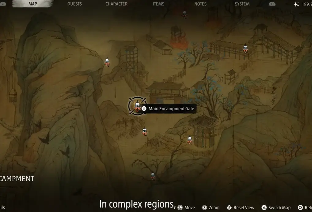 Novos detalhes de Phantom Blade Zero: não é mundo aberto nem linear 1 Mapa do jogo Phantom Blade Zero exibindo diferentes locais