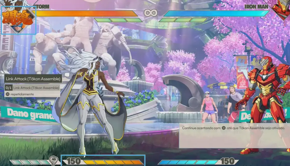 Marvel Tōkon: Fighting Souls — Review do jogo de luta da Marvel 8 Personagens de Marvel Tōkon Fighting Souls durante uma batalha