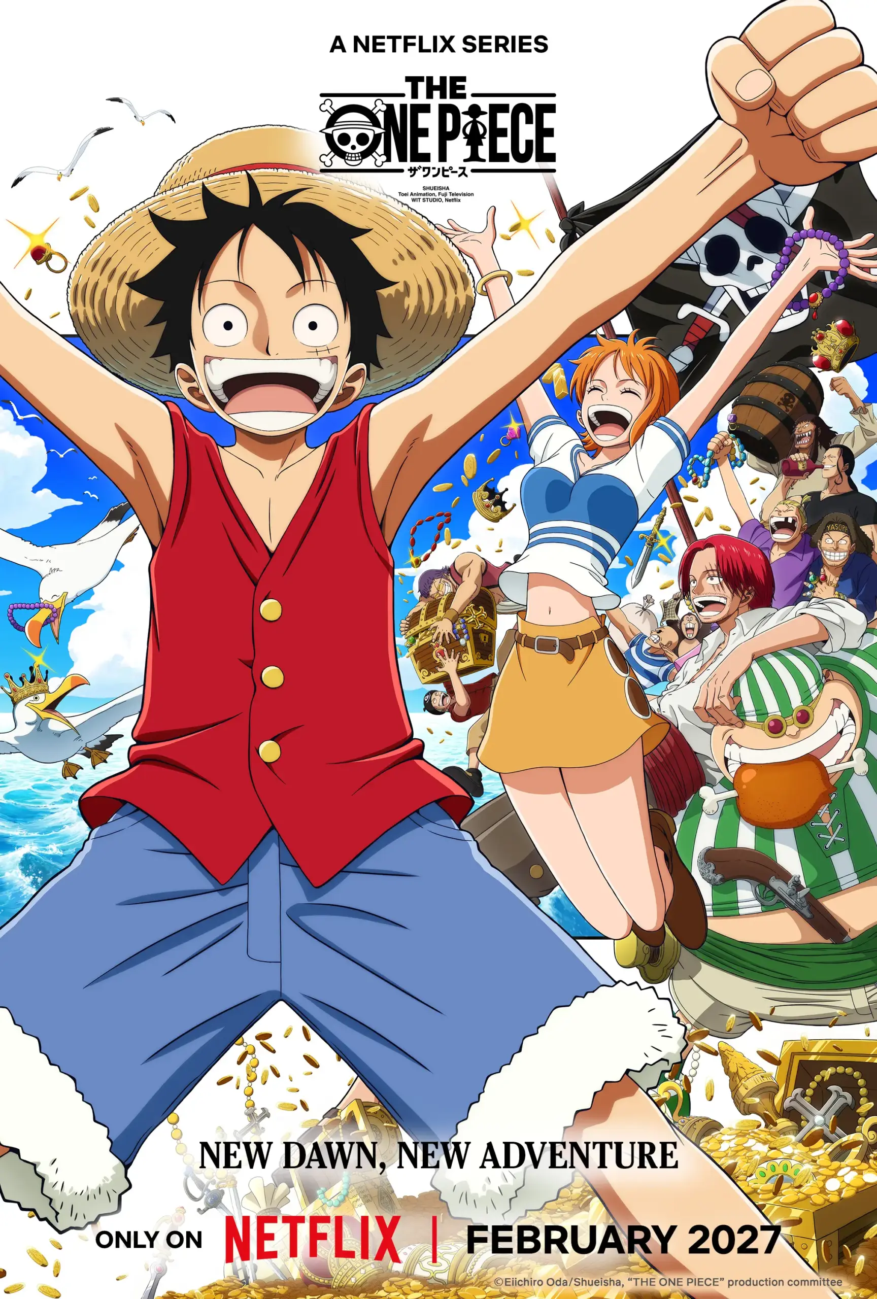 THE ONE PIECE: nova arte oficial recria visual clássico do anime 2 the one piece keyart oficial serie anime netflix 2027 scaled