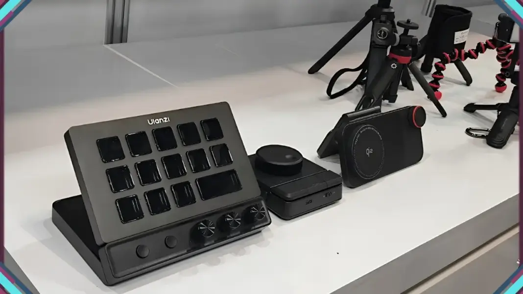 Conjunto com o Stream Deck Ulanzi D200X e os equipamentos com área de toque.