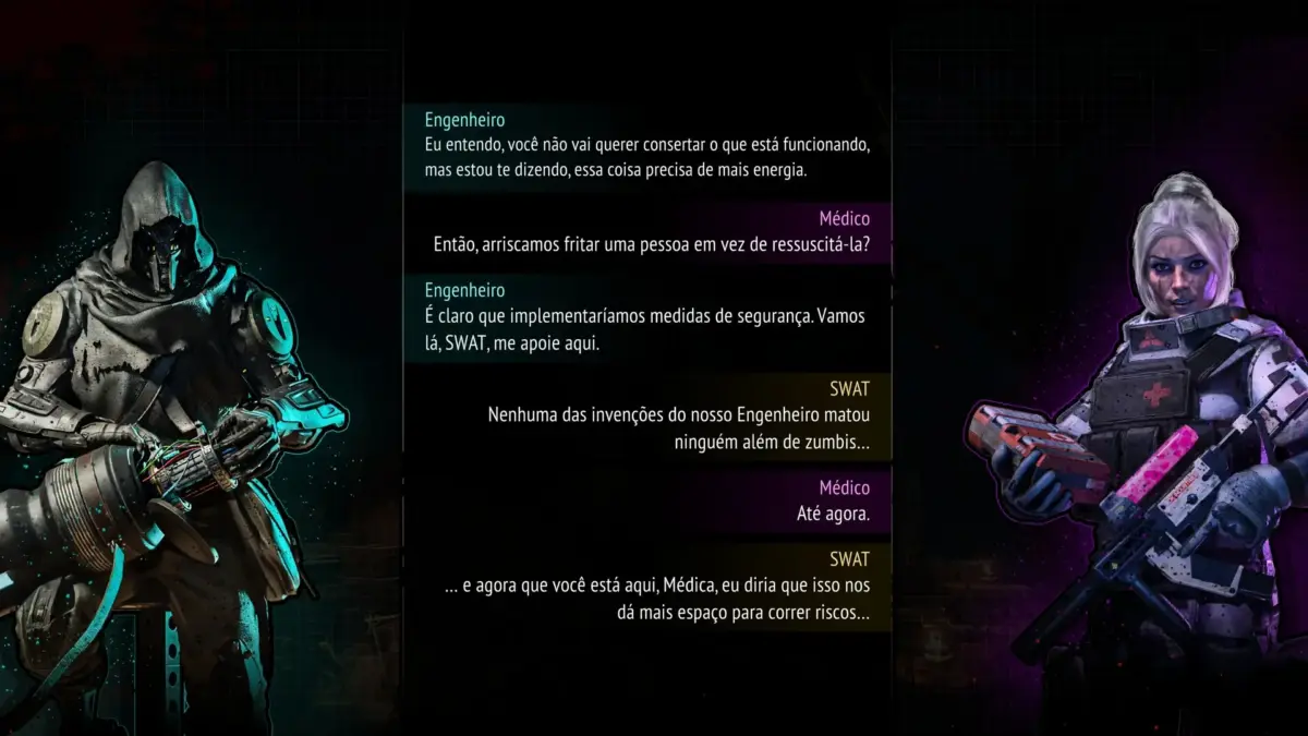Yet Another Zombie Survivors: hordas, evolução e um fator replay que funciona | Review 3 Conversas entre os personagens no jogo Yet Another Zombie Survivors