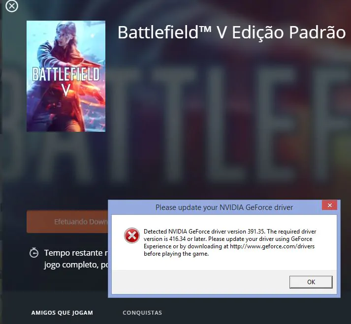 erro nvidia bfv