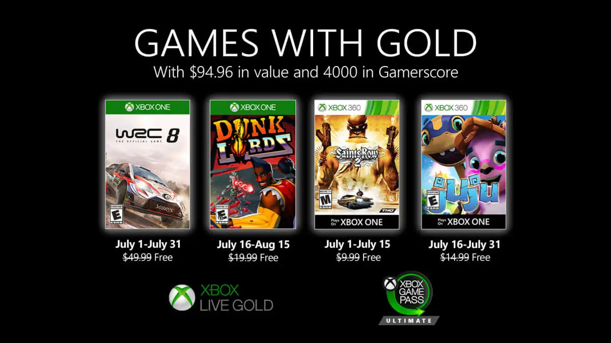 Revelados os jogos gratuitos do Xbox Live Gold de Julho