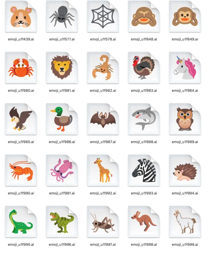 android 11 emojis animais