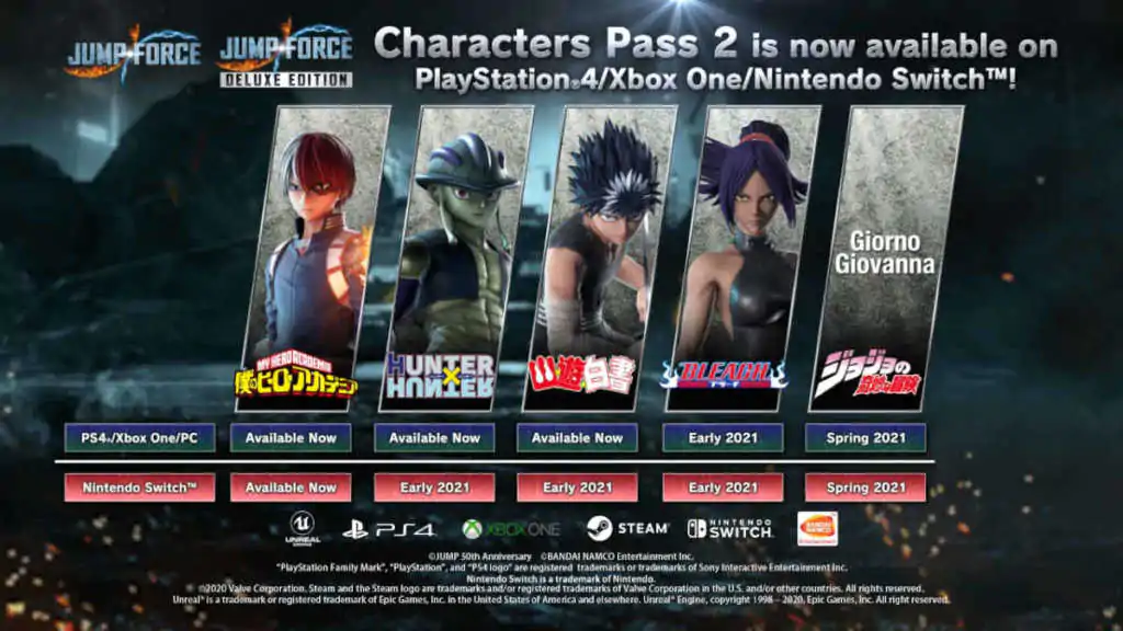 JUMP FORCE Characters Pass 2