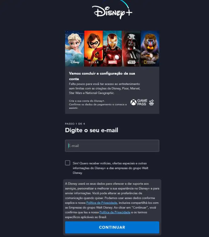 disney gamepass link email