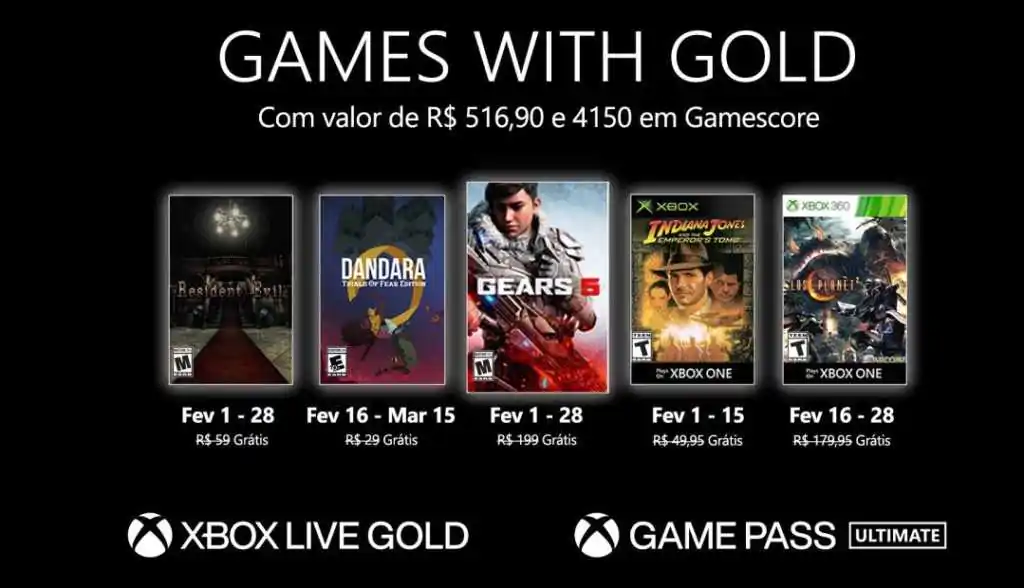 gamewith gold fevereiro 2021 gears 5 resident evil