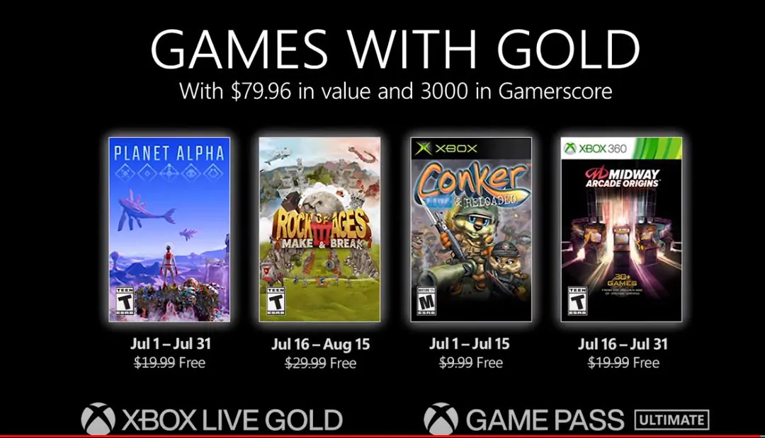 Games With Gold de julho destaca Conker: Live and Reloaded, e mais