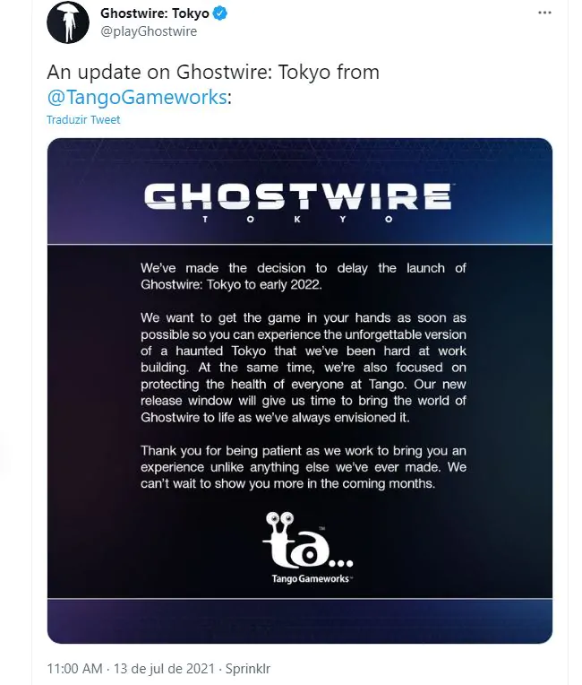 ghostwire tokyo adiado 2022