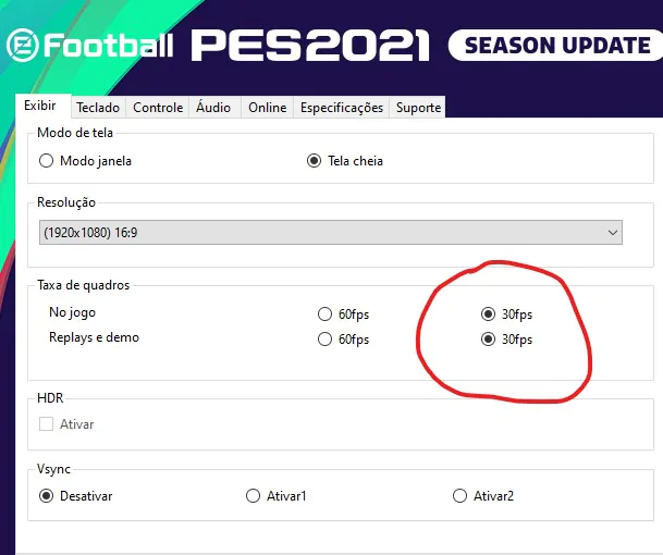 efootball pes2021 config