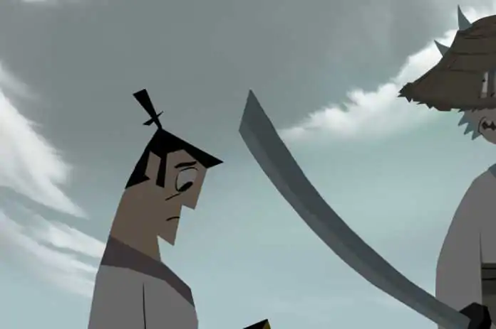 Rick e Morty com Samurai Jack em arte feita pelo criador da série