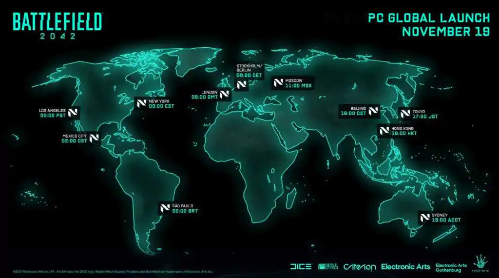 battlefield 2042 horario lancamento jogo global