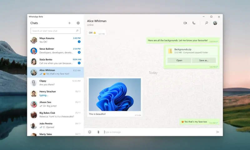 WhatsApp com novidade no Windows 11!