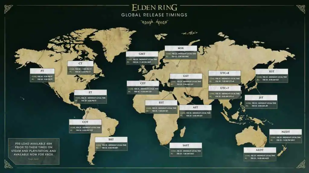 elden ring map lancamento console pc