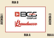 Bauducco BGS Cosplay na Avenidas 1 e 3, juntamente com as Ruas A e B.