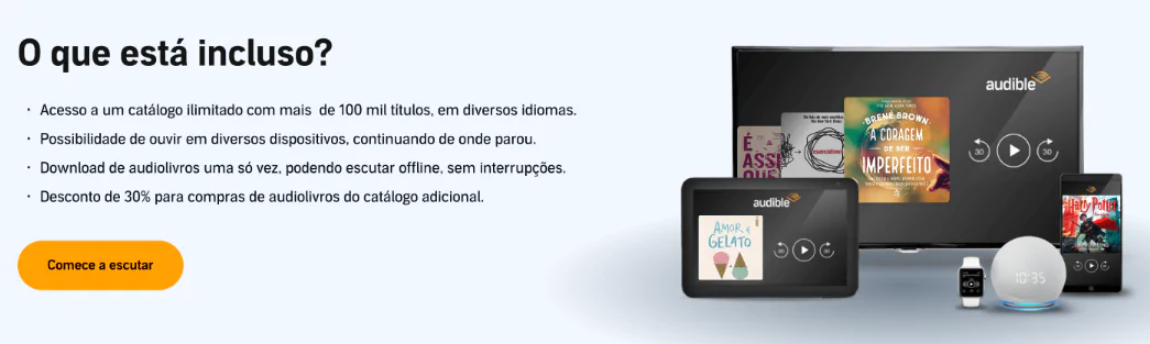 Ofertas e vantagens do Amazon Audible