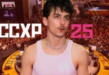 Ator Timothée Chalamet em painel da CCXP25, promovendo Marty Supreme; estreia da A24 e Diamond Films no festival em 5 de dezembro.